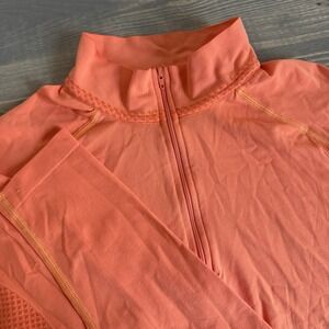 Marmot Womens Orange‎ 1/4 Quarter Zip Long Sleeve Pullover Active Outdoors